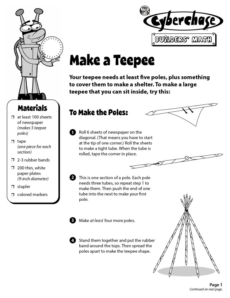 Make a Tikiville Teepee | Kids Coloring Pages | PBS KIDS for Parents