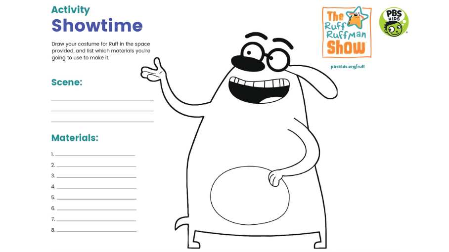 The Ruff Ruffman Show Color Page Showtime | Kids Coloring Pages | PBS KIDS for Parents