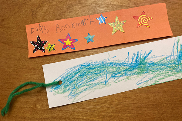 Two homemade bookmarks.