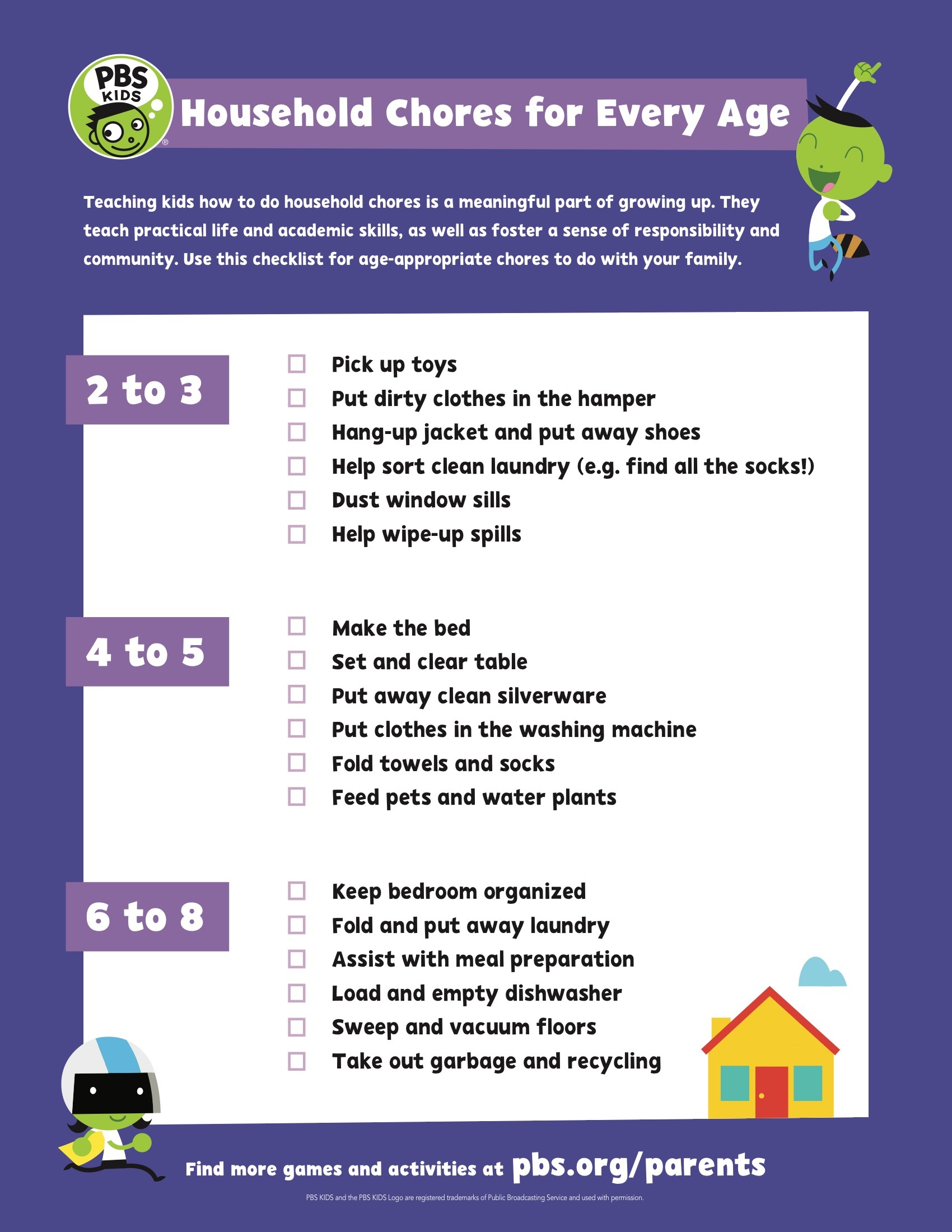 Image of household chores chart.